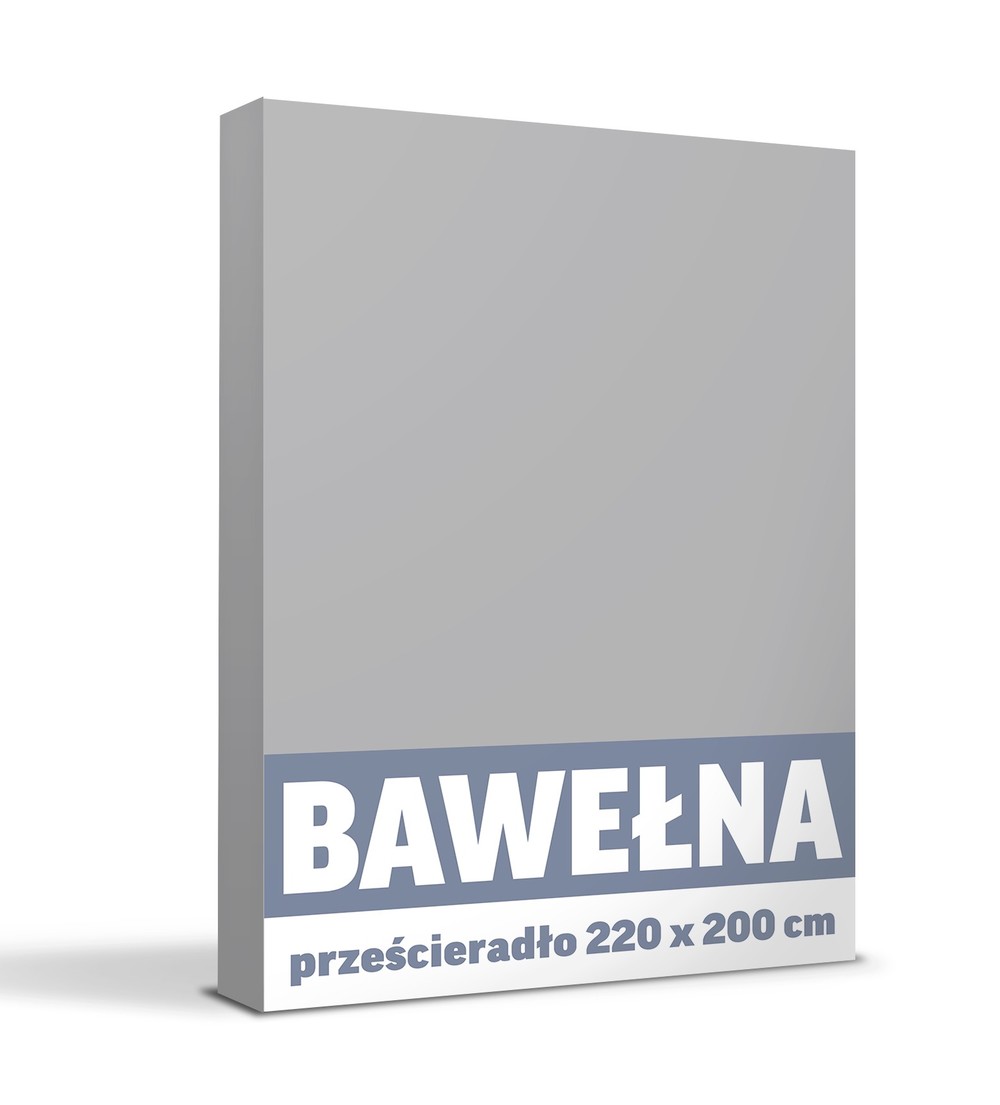 LUX_Przescieradlo_Tradycyjne_200x220CM_Bez_Gumki_BAWELNA_100%_jasny_szary