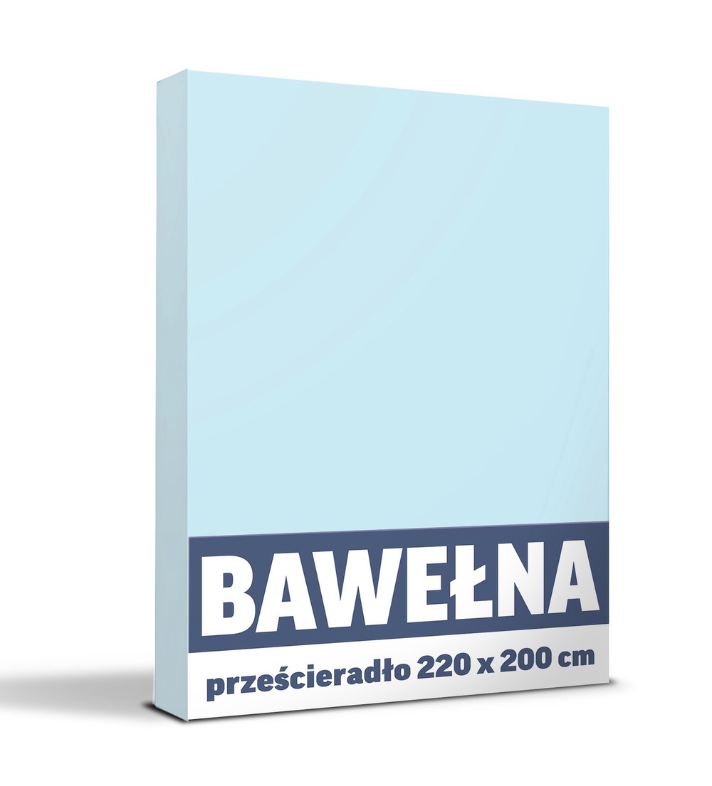 LUX_Przescieradlo_Tradycyjne_200x220CM_Bez_Gumki_BAWELNA__jasno_niebieski