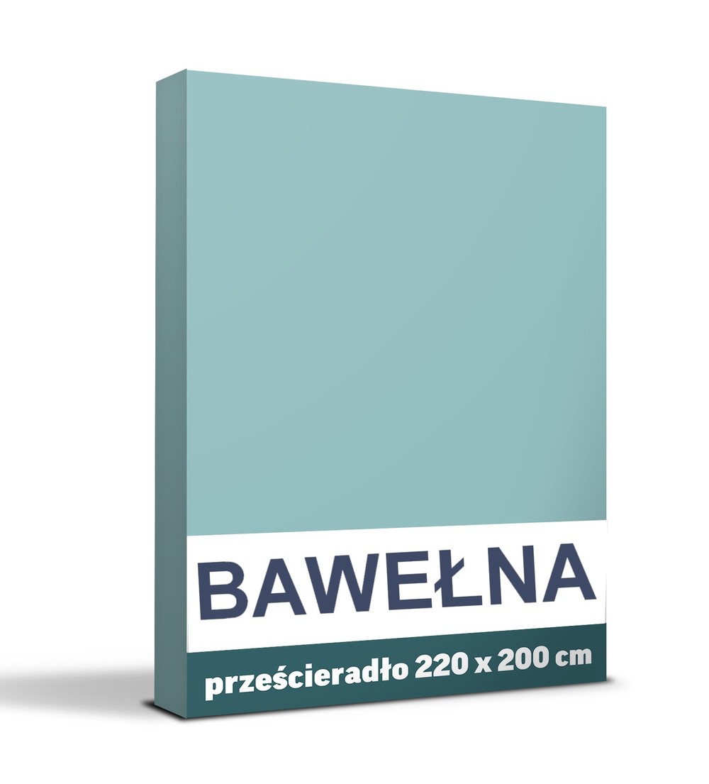 LUX_Przescieradlo_Tradycyjne_200x220CM_Bez_Gumki_BAWELNA_100%_turkus